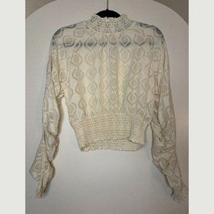 Sheer long sleeve blouse